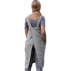 Women's Cotton Linen Cross Back Apron for Baking Cooking