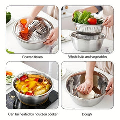 3pcs Stainless Steel Vegetable Cutter Set for Potatoes and Radishes