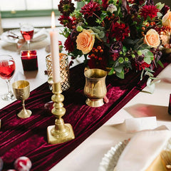 Velvet Table Runner Wedding Reception Decor Soft Fabric Table Overlay