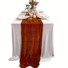 Velvet Table Runner Wedding Reception Decor Soft Fabric Table Overlay