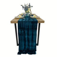 Velvet Table Runner Wedding Reception Decor Soft Fabric Table Overlay