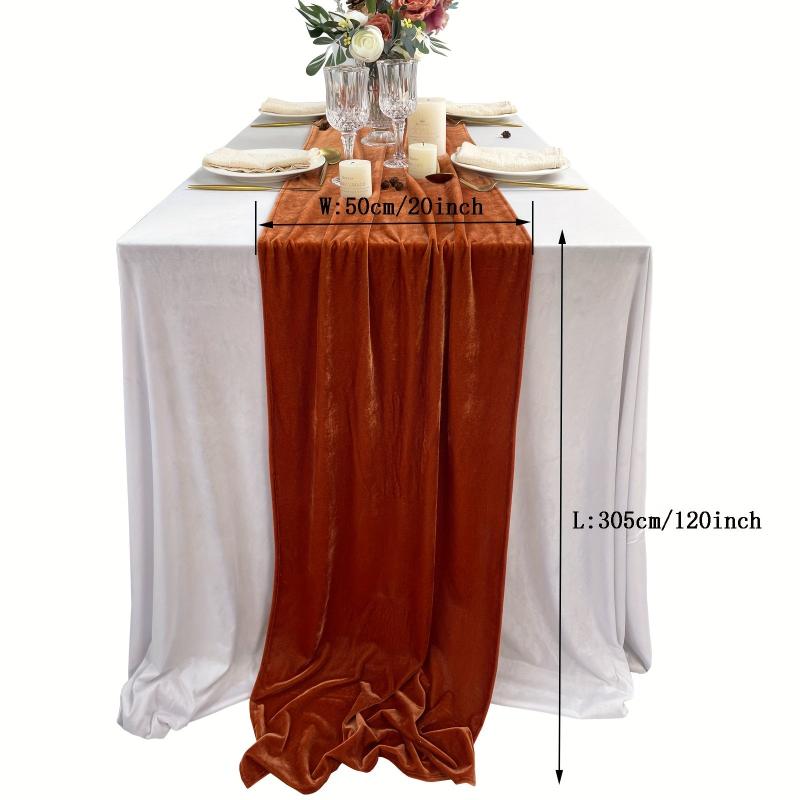 Velvet Table Runner Wedding Reception Decor Soft Fabric Table Overlay
