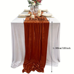 Velvet Table Runner Wedding Reception Decor Soft Fabric Table Overlay
