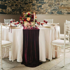 Velvet Table Runner Wedding Reception Decor Soft Fabric Table Overlay
