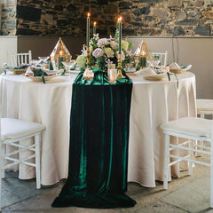 Velvet Table Runner Wedding Reception Decor Soft Fabric Table Overlay
