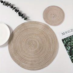 6pcs Zircon Cup Mat Coffee Woven Placemat Heat Insulation Pot Mat