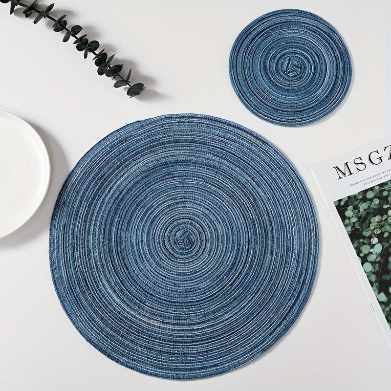 6pcs Zircon Cup Mat Coffee Woven Placemat Heat Insulation Pot Mat