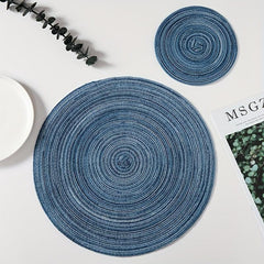 6pcs Zircon Cup Mat Coffee Woven Placemat Heat Insulation Pot Mat