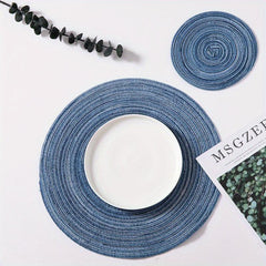 6pcs Zircon Cup Mat Coffee Woven Placemat Heat Insulation Pot Mat