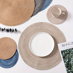 6pcs Zircon Cup Mat Coffee Woven Placemat Heat Insulation Pot Mat