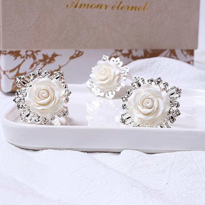 4pcs Rose Napkin Rings for Wedding Thanksgiving Christmas
