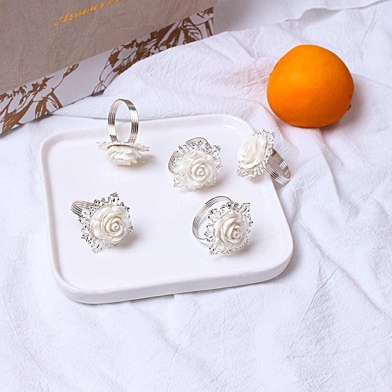 4pcs Rose Napkin Rings for Wedding Thanksgiving Christmas