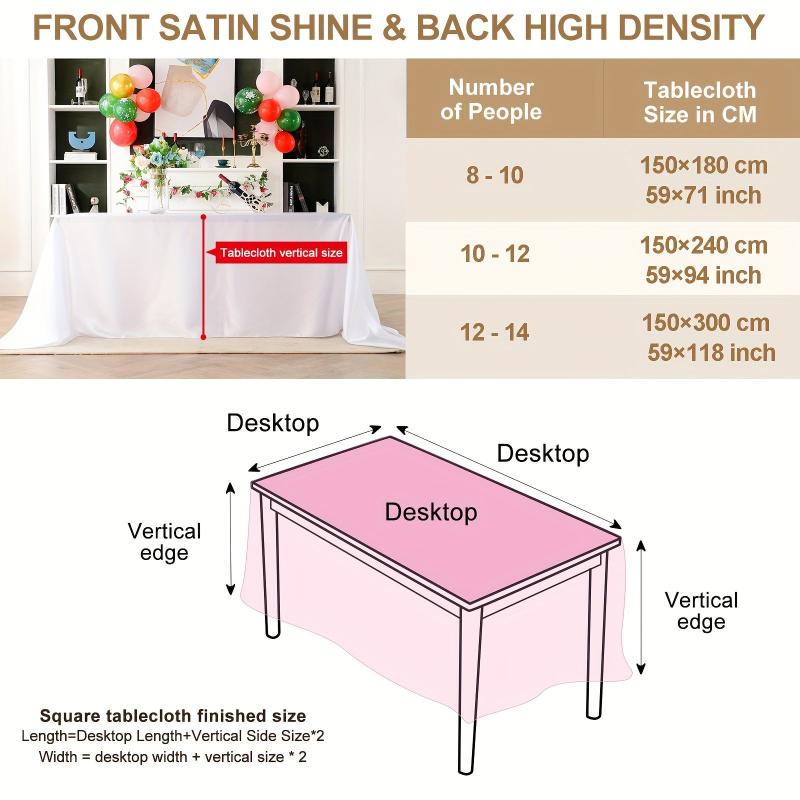 Polyester Table Cover Satin Tablecloth for Dining Wedding Banquet