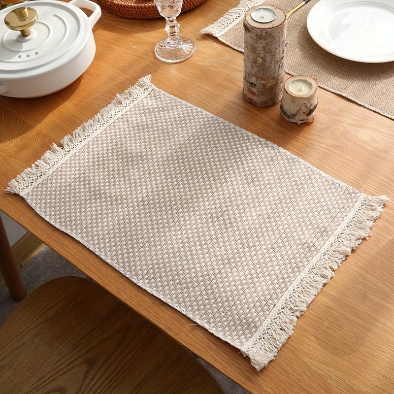 Scandinavian Style Jute Tassel Placemat Insulated Food Mat