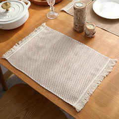 Scandinavian Style Jute Tassel Placemat Insulated Food Mat