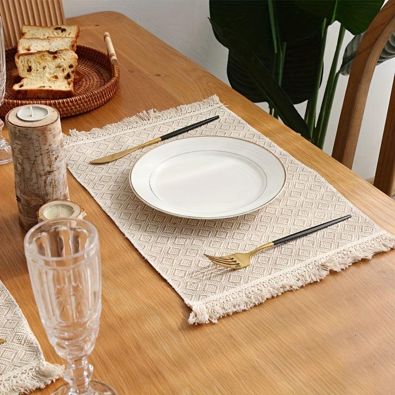 Scandinavian Style Jute Tassel Placemat Insulated Food Mat