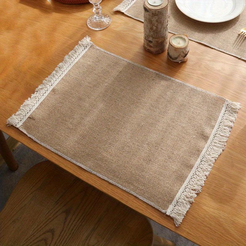 Scandinavian Style Jute Tassel Placemat Insulated Food Mat