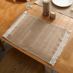 Scandinavian Style Jute Tassel Placemat Insulated Food Mat