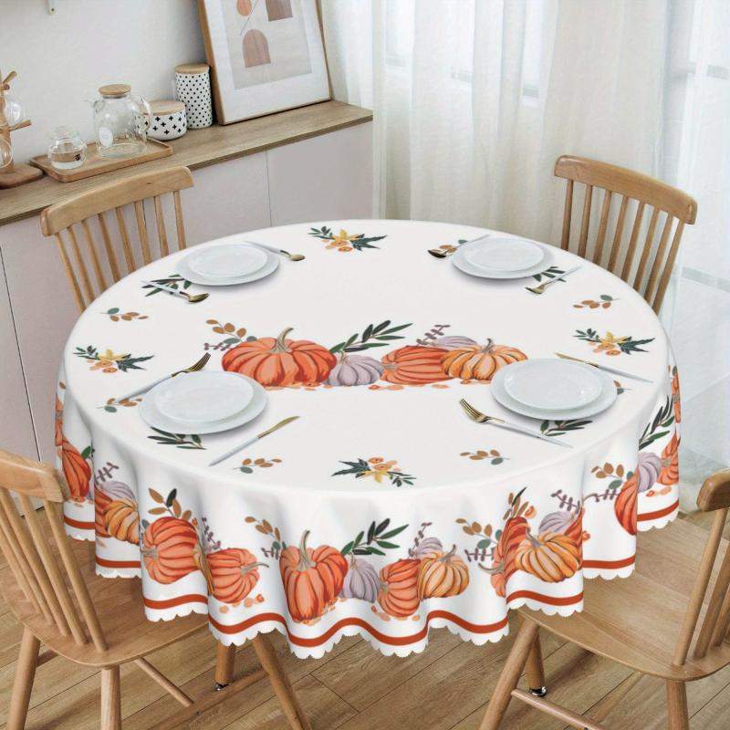Fall Series Polyester Tablecloth Autumn Pumpkin Table Cloth