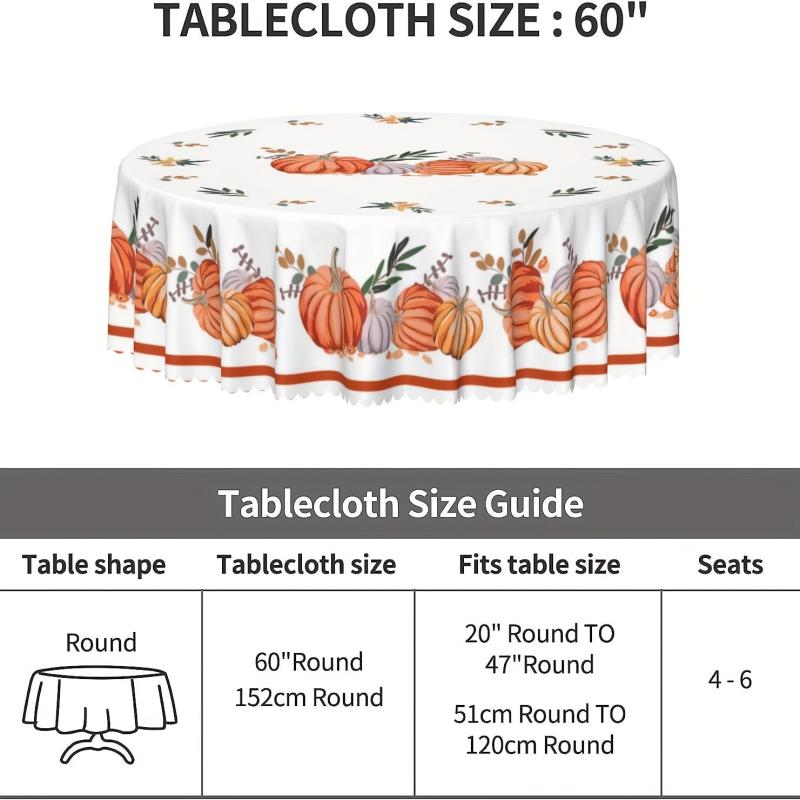 Fall Series Polyester Tablecloth Autumn Pumpkin Table Cloth