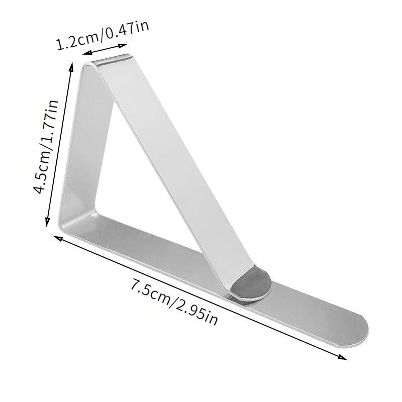 12pcs Stainless Steel Tablecloth Clips Triangle Tablecloth Clips