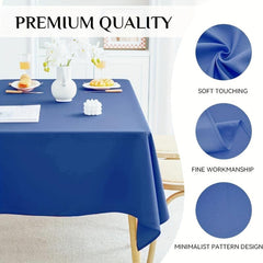 Waterproof Rectangle Tablecloth Solid Table Cloth for Picnic or Holiday Party