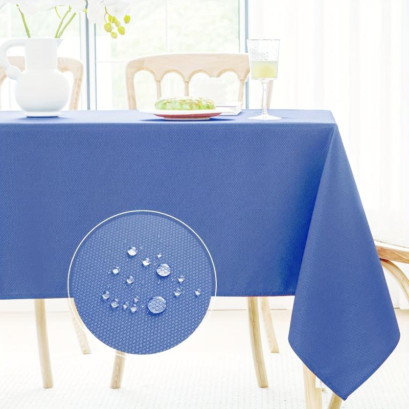 Waterproof Rectangle Tablecloth Solid Table Cloth for Picnic or Holiday Party