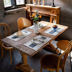 Boho Style Cotton Burlap Placemats Fringed for Dining Table Kitchen Decor