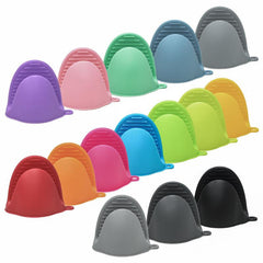 3pcs Silicone Anti-scald Mitts Heat Resistant Pinch Grips Pot Holder