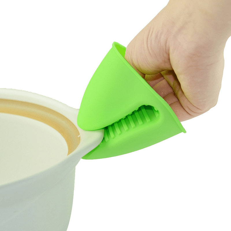 3pcs Silicone Anti-scald Mitts Heat Resistant Pinch Grips Pot Holder