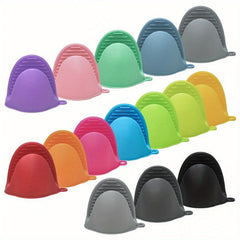 3pcs Silicone Anti-scald Mitts Heat Resistant Pinch Grips Pot Holder
