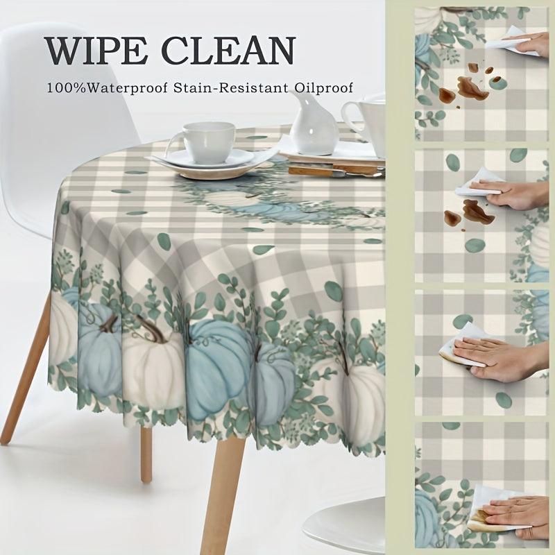 Fall Series Table Cloth Thanksgiving Polyester Table Cover Autumn Truck Pumpkin