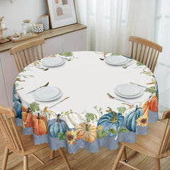 Fall Series Polyester Tablecloth Pumpkin Table Cloth Waterproof Rectangle