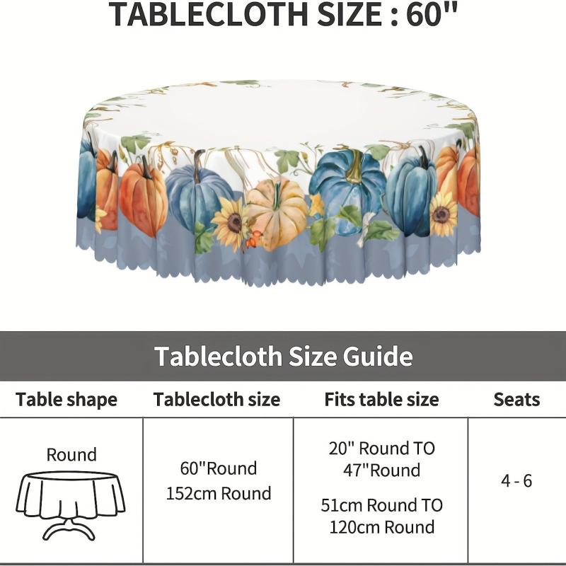 Fall Series Polyester Tablecloth Pumpkin Table Cloth Waterproof Rectangle