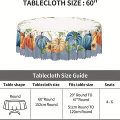 Fall Series Polyester Tablecloth Pumpkin Table Cloth Waterproof Rectangle