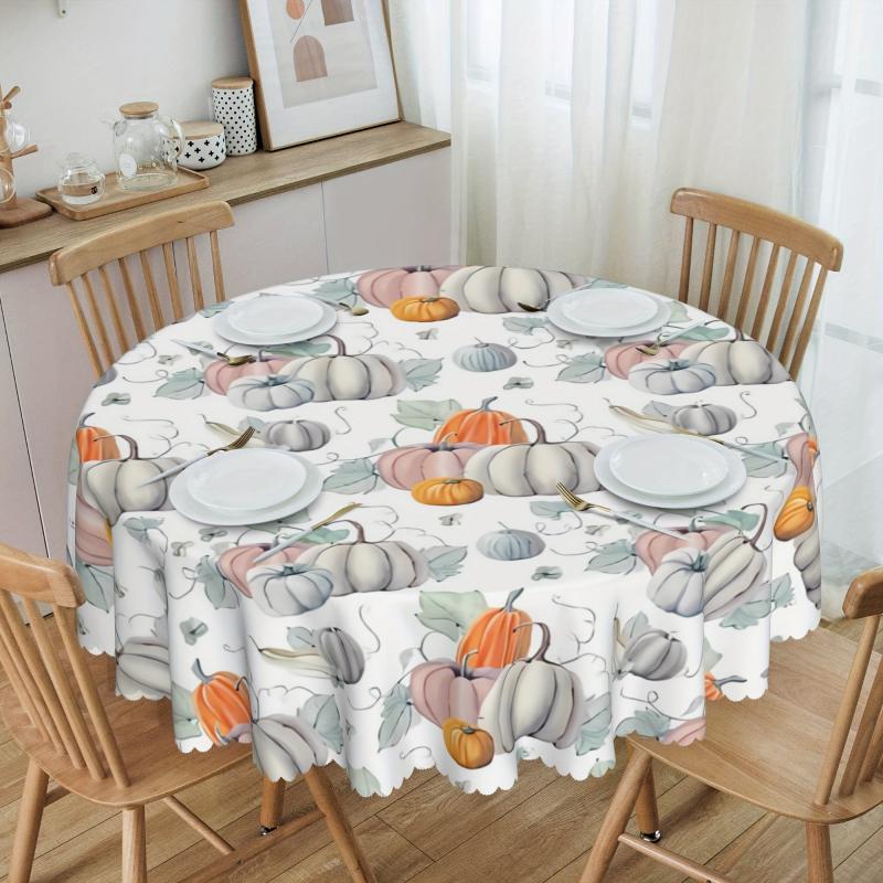 Fall Series Polyester Tablecloth Pumpkin Table Cloth Waterproof Rectangle
