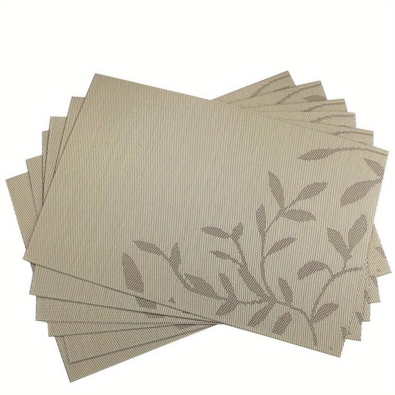 6pcs Heart-shaped Non-slip Placemats, Leaf Style PVC Table Pad