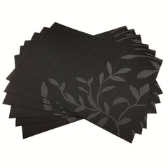 6pcs Heart-shaped Non-slip Placemats, Leaf Style PVC Table Pad