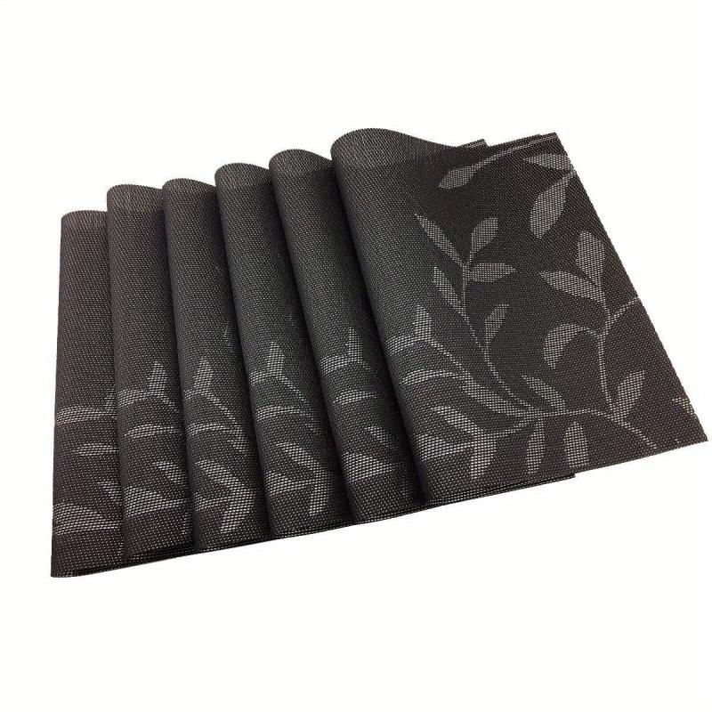 6pcs Heart-shaped Non-slip Placemats, Leaf Style PVC Table Pad