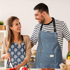 Polyester Waterproof Apron Pockets Women Cooking Baking Cleaning Kitchen