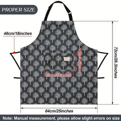 Polyester Waterproof Apron Pockets Women Cooking Baking Cleaning Kitchen