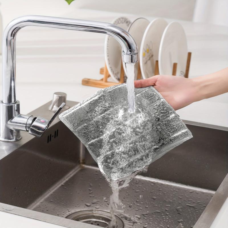 10pcs Scouring Pad Square Dish Cloth Kitchen Stove Antibacterial Cleaning Brush