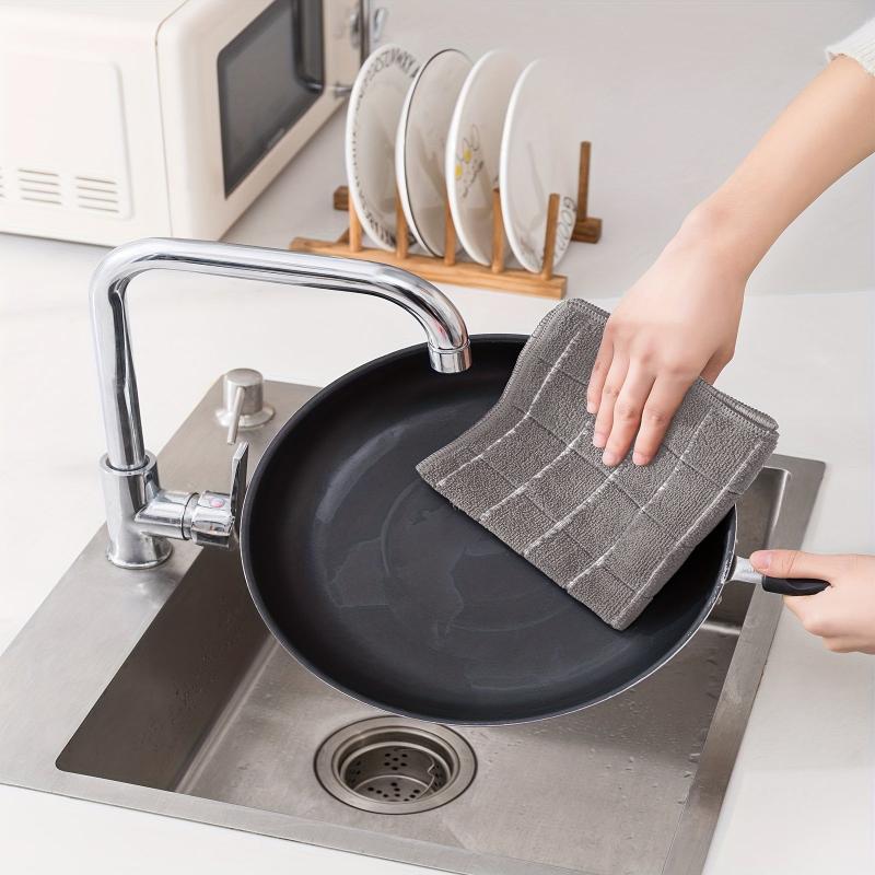 10pcs Scouring Pad Square Dish Cloth Kitchen Stove Antibacterial Cleaning Brush