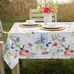 Stain Resistant Floral Tablecloth for Dining Parties Camping