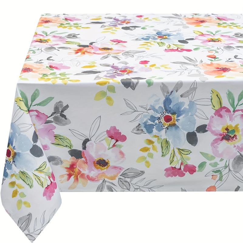Stain Resistant Floral Tablecloth for Dining Parties Camping