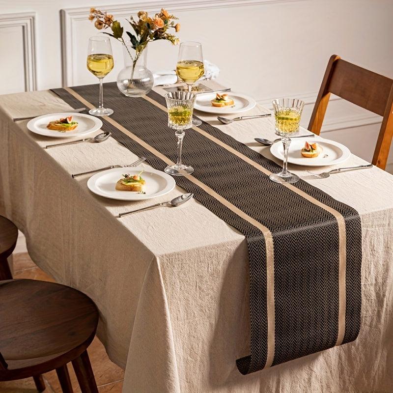 PVC Table Runner Waterproof Stripe Placemat