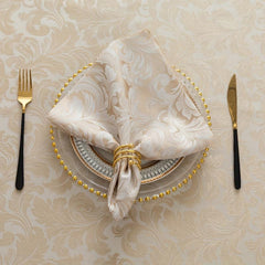 4pcs Jacquard Cloth Napkins Stripe Solid Washable Dinner Napkins