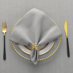 4pcs Jacquard Cloth Napkins Stripe Solid Washable Dinner Napkins