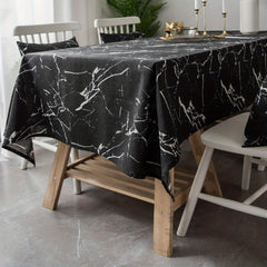 Marble Canvas Tablecloth - Cotton Linen Cover for Parties