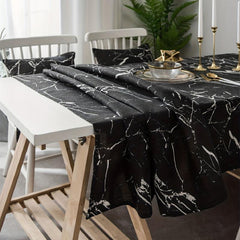 Marble Canvas Tablecloth - Cotton Linen Cover for Parties
